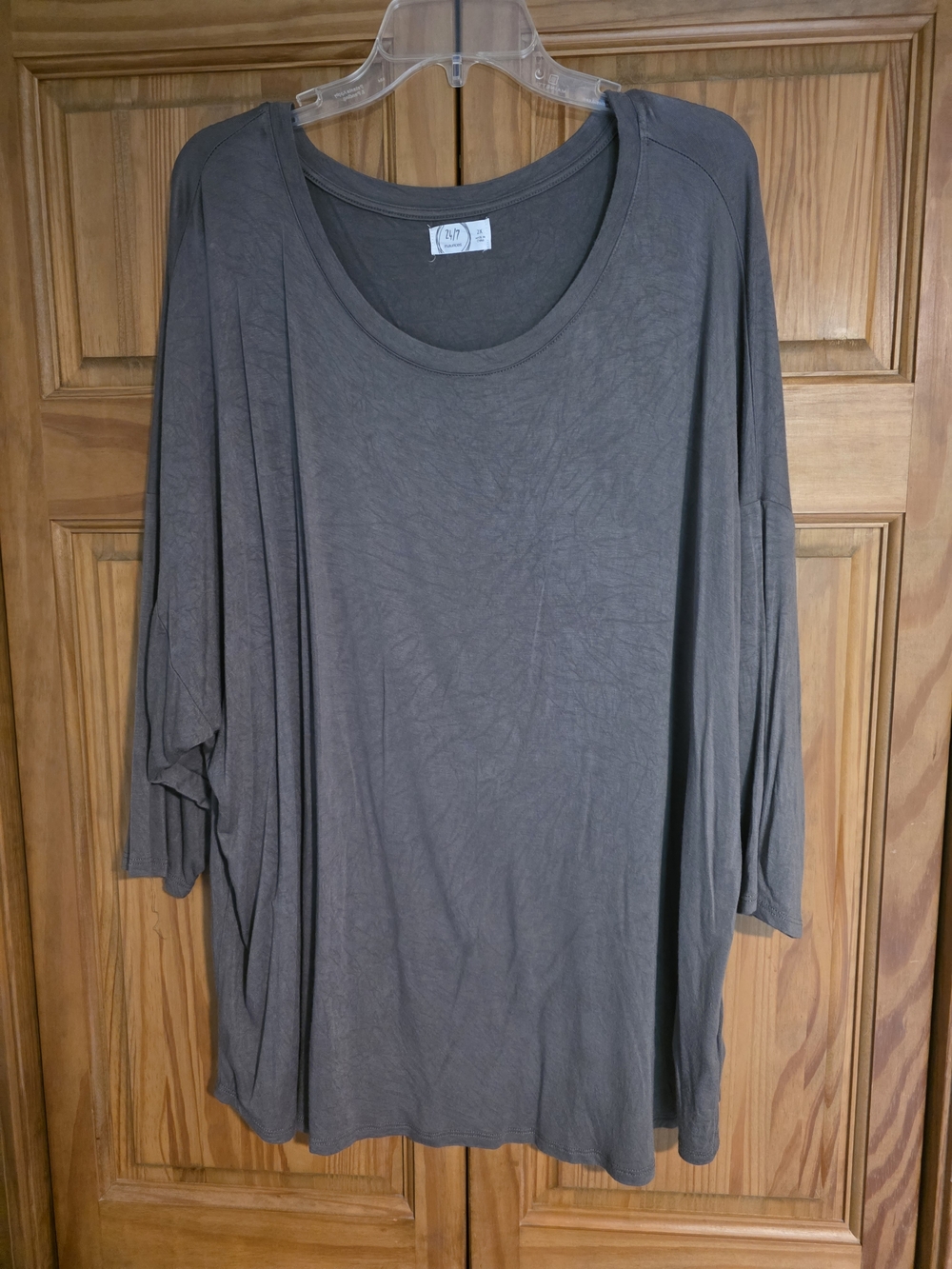 Plus Size Gray-Green 24/7 Maurices Quarter Sleeve